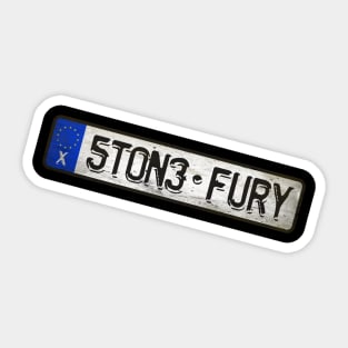 5T0N3 - FURY Car license plates Sticker